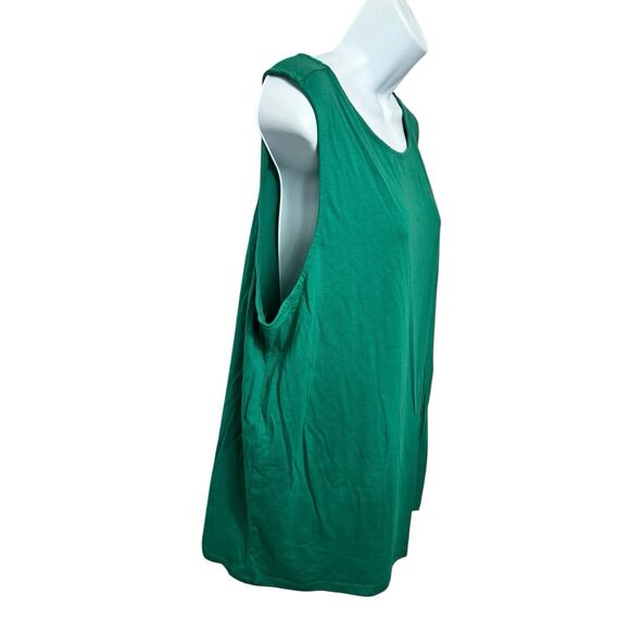 Banana Republic Green Designer Tee Sleeveless Blouse Sz XL Back V Bow Cotton - Picture 3 of 7